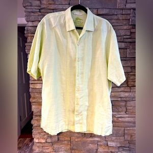Tommy Bahama Linen Shirt Button Front Size L